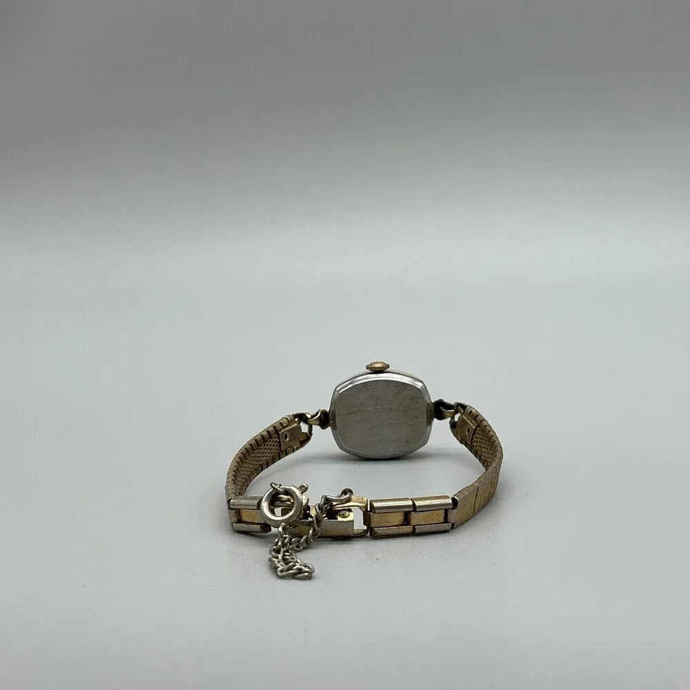 Vintage Helbros Womens Watch 17mm Gold Tone Bracelet 17 Jewels Manual Wind 6